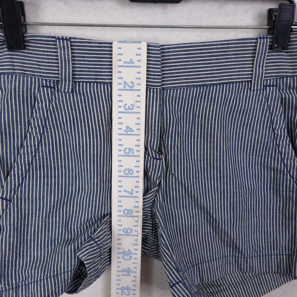 J.Crew Striped Chino Shorts Womens 00 Blue White Nautical Summer Preppy